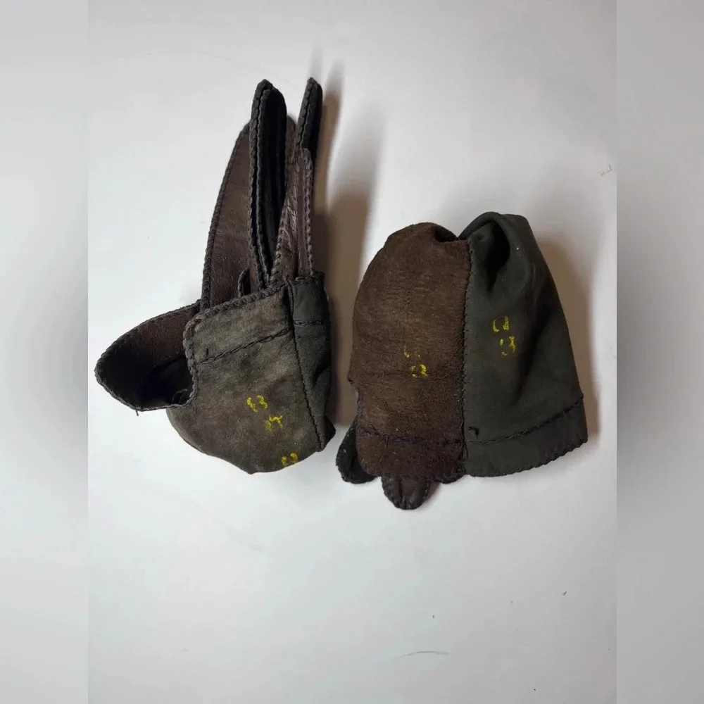 Genuine Leather Brown Winter Gloves